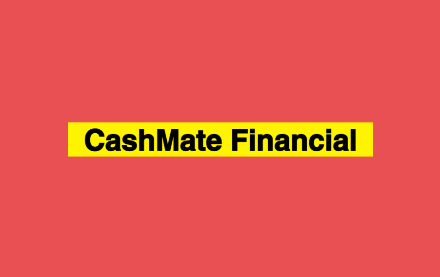 Logo Fonte: CashMate Financial® fundo vermelho